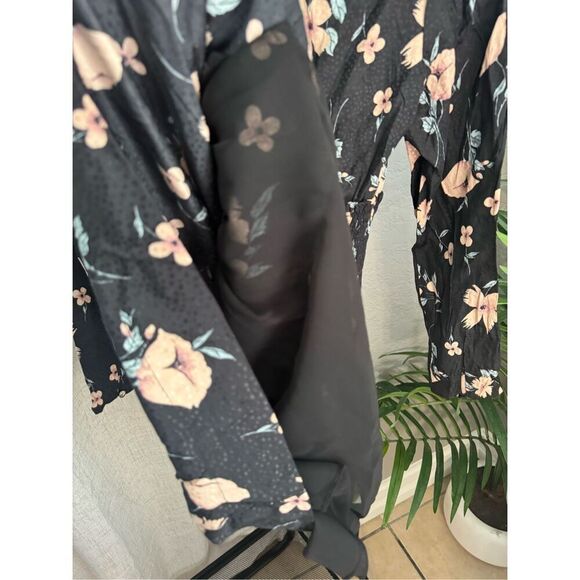 Rebecca Taylor Dress 00 Daniella Black Pink Floral Print Women’s Silk NWT - Picture 6 of 8